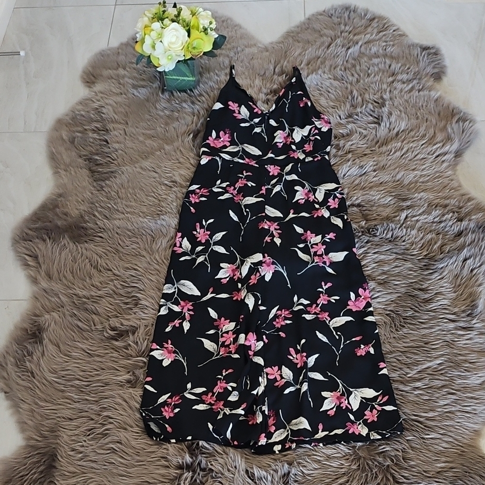 Floral Black and Pink Dress